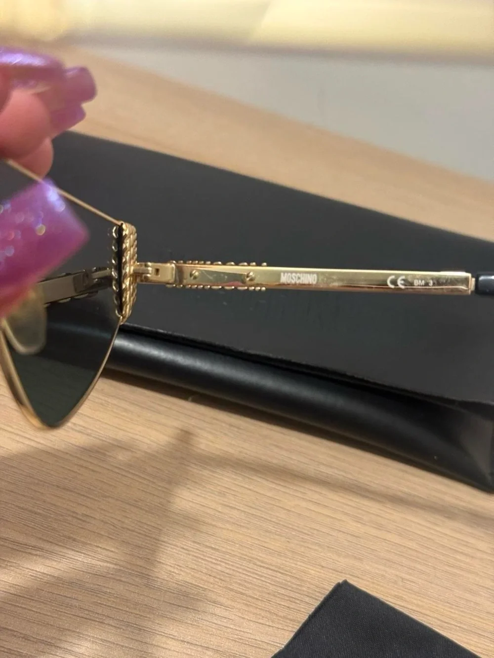 Moschino purple & Gold Logo Bar Sunglasses